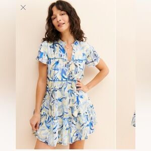 Blue and White Floral Dress